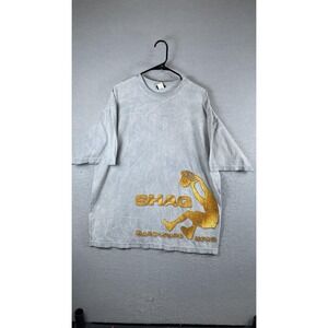 Shaq Shirt Mens XL Gray Hardwood Hero Dunk Graphic Basketball Sports Tee T-Shirt